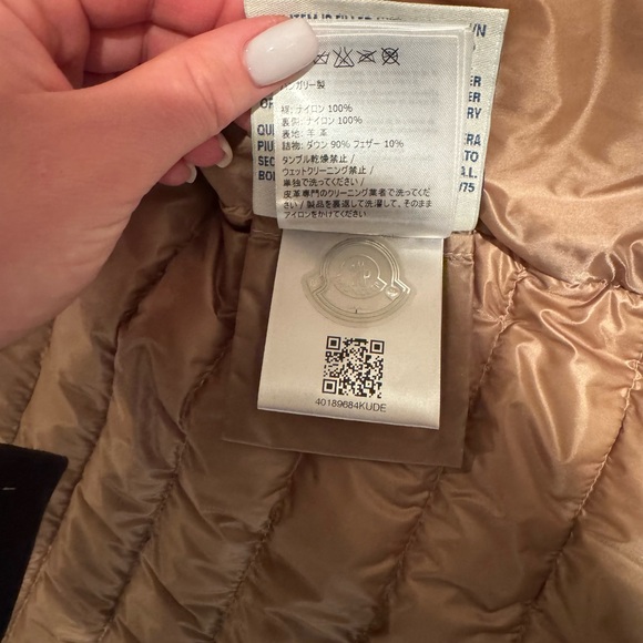 Moncler Pink Quilted Leather Down Jacket Size 0, Like New - Picture 9 of 11